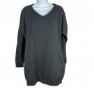 Zenana Outfitters Gray Pullover Sweater Womens S/M Casual V-Neck Relaxed Fit Lon Zenana Outfitters Gray Pullover Sweater Womens S/M Casual V-Neck Relaxed Fit Lon