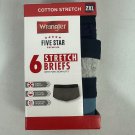 Wrangler Five Star Premium 6 Pack Stretch Briefs 2XL Ultra Soft Cotton Comfort Wrangler Five Star Premium 6 Pack Stretch Briefs 2XL Ultra Soft Cotton Comfort