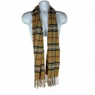 Preston & York Mens Vintage Plaid Scarf Tan Black Red Fringe 100% Acrylic Preston & York Mens Vintage Plaid Scarf Tan Black Red Fringe 100% Acrylic