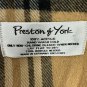 Preston & York Mens Vintage Plaid Scarf Tan Black Red Fringe 100% Acrylic