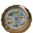 Vintage Gold Gilded New Jersey Collector Plate With Landmarks & State Emblem