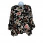 Pink Lily Womens Floral Print Bell Sleeve Blouse Size M