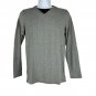 Covington Mens Ribbed Gray V Neck Long Sleeve Casual Sweater S Lightweight Knit