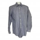 Kirkland Signature Non-Iron Mens Dress Shirt 16-34 Blue Striped Long Sleeve