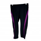 Xersion Womens Performancewear Cropped Athletic Pants Size M Black Purple Fitted Xersion Womens Performancewear Cropped Athletic Pants Size M Black Purple Fitted