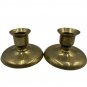 Vintage Brass Candlestick Holders With Engraved Floral Design Set Of 2 Antique