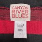 Canyon River Blues Red & Black Striped Sweater Top Womens L Belted Cowl Neck