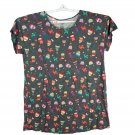 Secret Treasures Womens Grey Sleepwear Top Festive Winter Hat & Mitten Print