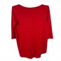 Red V-Neck 3/4 Sleeve Top XL 55% Polyester 40% Rayon 5% Spandex