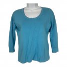 Joseph A. Blue Knit Womens Top Size L Viscose Blend Scoop Neck 3/4 Sleeves Joseph A. Blue Knit Womens Top Size L Viscose Blend Scoop Neck 3/4 Sleeves