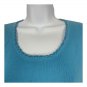 Joseph A. Blue Knit Womens Top Size L Viscose Blend Scoop Neck 3/4 Sleeves