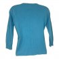 Joseph A. Blue Knit Womens Top Size L Viscose Blend Scoop Neck 3/4 Sleeves