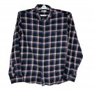 Sonoma Mens Flannel Button-Up Shirt XXL Pink Blue Plaid Long Sleeve  Casual