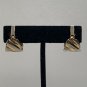 Vintage Clip-On Earrings Swirl Design Silver Gold-Tone