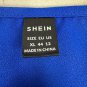 Shein Womens Blue Loose-Fit V-Neck Blouse XL EU 44 US 12 Casual Lightweight Top