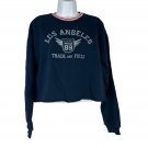 Los Angeles Track And Field Forever 21 Sweatshirt Medium Navy Cropped Top