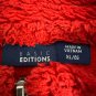 Basic Editions Red Full Zip Fleece Jacket XL Embroidered Snowflakes Stars