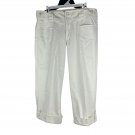 Gitano Womens Cuffed Capris White Size 14 Cotton Blend Button Accent Pants Gitano Womens Cuffed Capris White Size 14 Cotton Blend Button Accent Pants