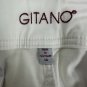 Gitano Womens Cuffed Capris White Size 14 Cotton Blend Button Accent Pants