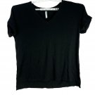 Zenana Premium Black V-Neck Short Sleeve Top Womens Plus Size 1X Soft Stretch