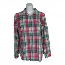 Talbots Womens Plaid Button-Up Shirt M Multi-Color Long Sleeve Cotton Casual Top