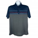 Travis Mathew Mens Polo Shirt Large Polyester/Spandex Blend Navy/Gray