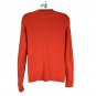 St. Johns Bay Womens Ribbed V-Neck Sweater Large Orange Cotton Blend