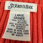 St. Johns Bay Womens Ribbed V-Neck Sweater Large Orange Cotton Blend