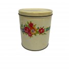 Vintage Decorware Floral Tin Canister With Lid Vintage Decorware Floral Tin Canister With Lid