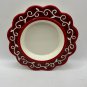 Red & White Bella Casa By Ganz Decorative Plate With Scroll Design