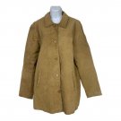 Moda International Womens Genuine Leather Tan Long Coat LT Button Front China