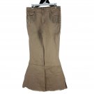 Blue B Collection Flared Khaki Jeans With Rhinestone Fringe Pockets Size L
