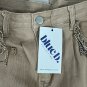 Blue B Collection Flared Khaki Jeans With Rhinestone Fringe Pockets Size L
