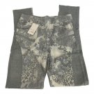 Womens S/M Gray Floral & Leopard Print Jeans By GM Womens S/M Gray Floral & Leopard Print Jeans By GM