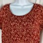 Charming Charlie Red Leaf Print Womens Short Sleeve Dress Size L Lightweight