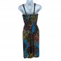 Bo Da Fa Women's Multicolor Abstract Print Summer Dress Size Medium