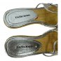 Delicious Womens Black Wedge Heels With Silver Accents & Raffia Platform Size 7