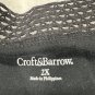 Croft&Barrow Womens 2X Black Short Sleeve Top Lace Accent Blouse Casual
