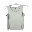 Catherines Womens Sleeveless Tank Top 3X 26/28W Solid White Stretch Poly Blend