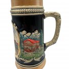 Vintage Ceramic Old Germany Beer Stein Handpainted 1/2L Embossed Detail Village
