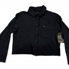 Lee Black Button-Up Shirt Womens Small Long Sleeve Cotton Blend Casual Fit New