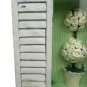 Distressed Wood Shadow Box With Shutter Design & Floral Accent Decoration