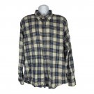 Tommy Hilfiger Mens Slim Fit Plaid Shirt XL Blue & White Long Sleeve 100% Cotton