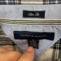 Tommy Hilfiger Mens Slim Fit Plaid Shirt XL Blue & White Long Sleeve 100% Cotton