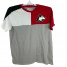 Russell Mens XL Colorblock Husky Logo T-Shirt Cotton Blend Red/Black/Gray