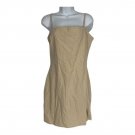 Nasty Gal Sand Linen Square Neck Mini Dress Womens 12 Strappy Back Cut Out