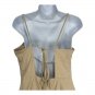 Nasty Gal Sand Linen Square Neck Mini Dress Womens 12 Strappy Back Cut Out