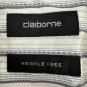 Claiborne Mens Wrinkle Free Striped Dress Shirt X Large Long Sleeve Cotton