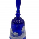 Fenton Art Glass Hand-Painted Cobalt Blue Glass Bell 2005 Christmas Scene Winter Fenton Art Glass Hand-Painted Cobalt Blue Glass Bell 2005 Christmas Scene Winter