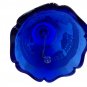 Fenton Art Glass Hand-Painted Cobalt Blue Glass Bell 2005 Christmas Scene Winter